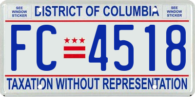 DC license plate FC4518