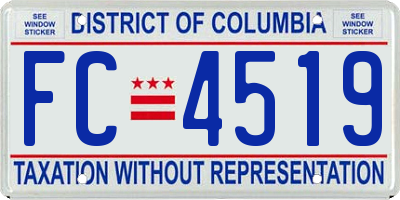 DC license plate FC4519