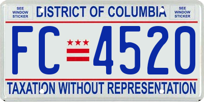 DC license plate FC4520