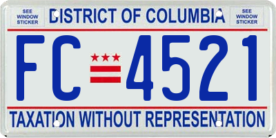 DC license plate FC4521