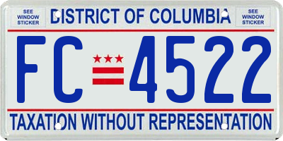 DC license plate FC4522