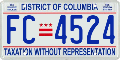 DC license plate FC4524