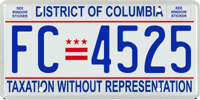 DC license plate FC4525