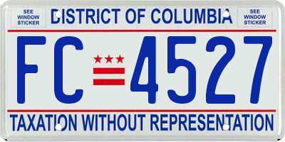 DC license plate FC4527