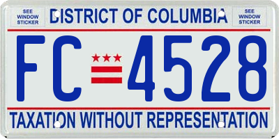 DC license plate FC4528