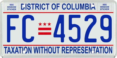 DC license plate FC4529