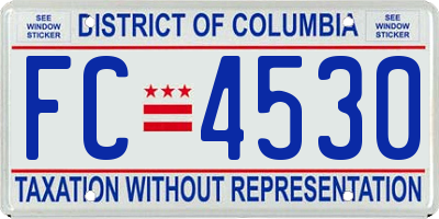 DC license plate FC4530