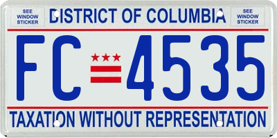 DC license plate FC4535