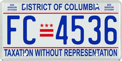 DC license plate FC4536