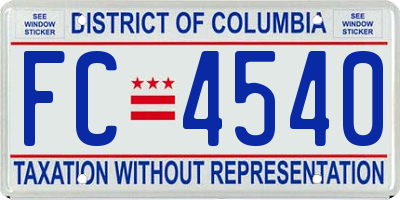 DC license plate FC4540