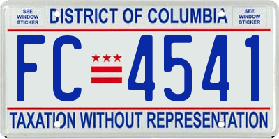 DC license plate FC4541