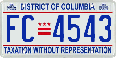 DC license plate FC4543