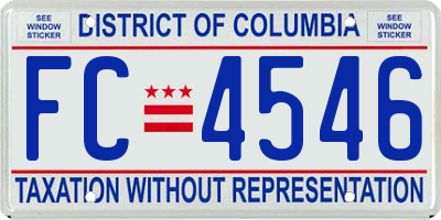 DC license plate FC4546