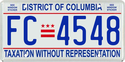 DC license plate FC4548