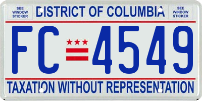 DC license plate FC4549