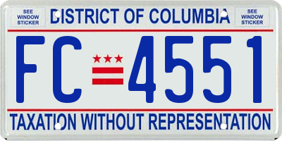 DC license plate FC4551