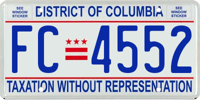 DC license plate FC4552