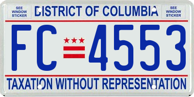 DC license plate FC4553