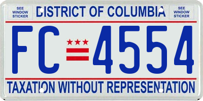 DC license plate FC4554