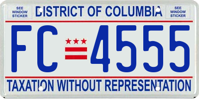 DC license plate FC4555