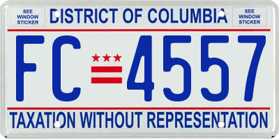 DC license plate FC4557