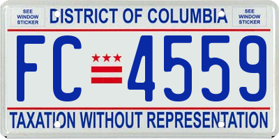 DC license plate FC4559