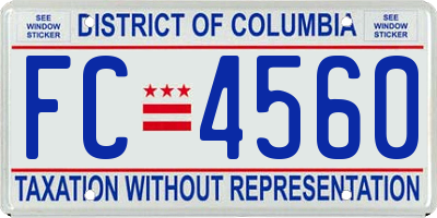 DC license plate FC4560