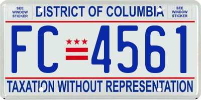 DC license plate FC4561