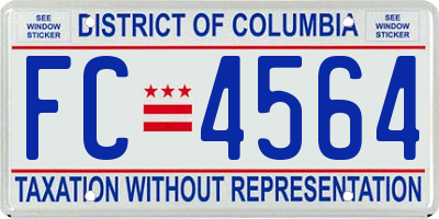 DC license plate FC4564