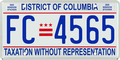 DC license plate FC4565