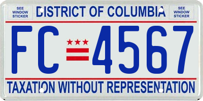 DC license plate FC4567