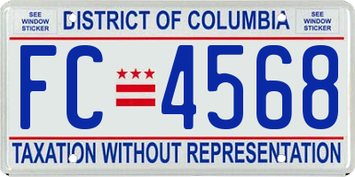 DC license plate FC4568