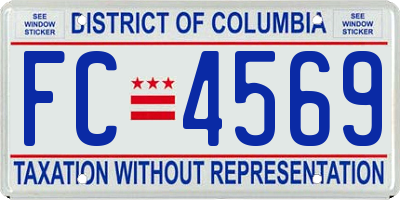 DC license plate FC4569