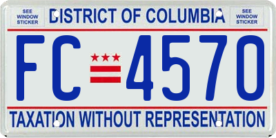 DC license plate FC4570