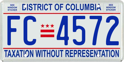 DC license plate FC4572