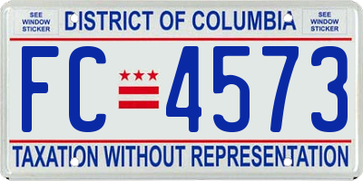 DC license plate FC4573