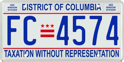 DC license plate FC4574