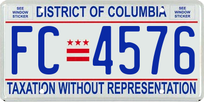 DC license plate FC4576