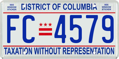 DC license plate FC4579