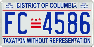 DC license plate FC4586