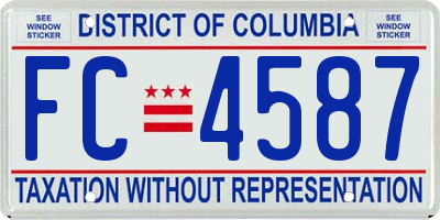 DC license plate FC4587