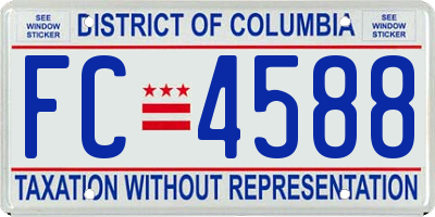 DC license plate FC4588