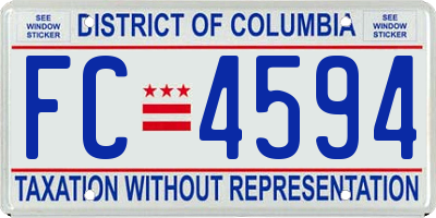 DC license plate FC4594