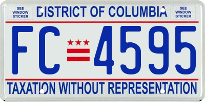 DC license plate FC4595