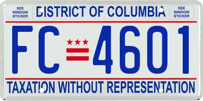 DC license plate FC4601