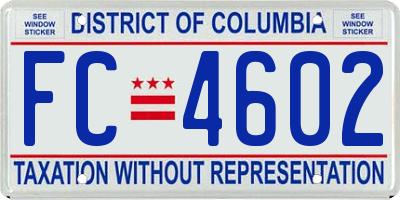 DC license plate FC4602