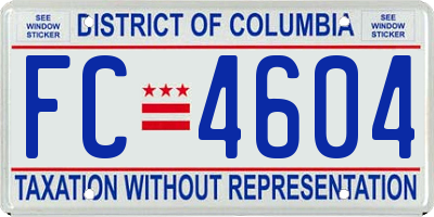 DC license plate FC4604