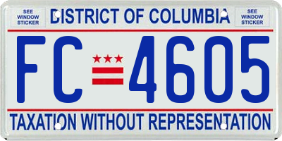 DC license plate FC4605