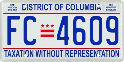 DC license plate FC4609