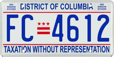 DC license plate FC4612